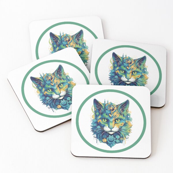 Item preview, Green robocat 3 designed and sold by psychedArts.