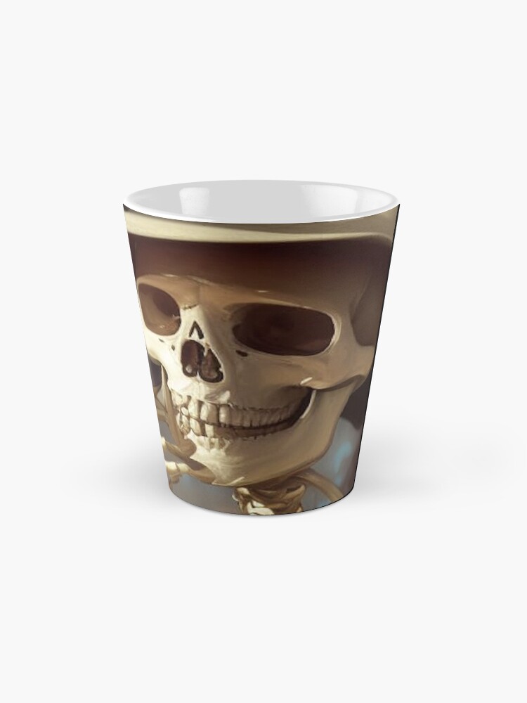 Thumbnail 2 of 4, Coffee Mug, Skeleton wearing Panama Hat designed and sold by LenCarol.