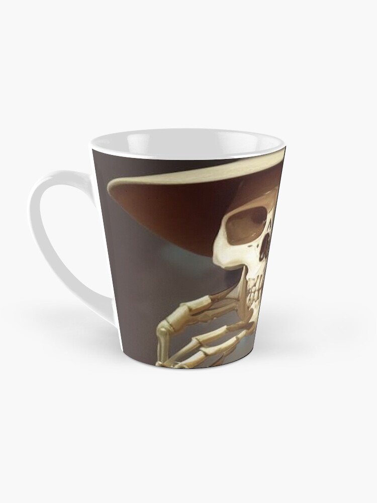 Thumbnail 3 of 4, Coffee Mug, Skeleton wearing Panama Hat designed and sold by LenCarol.