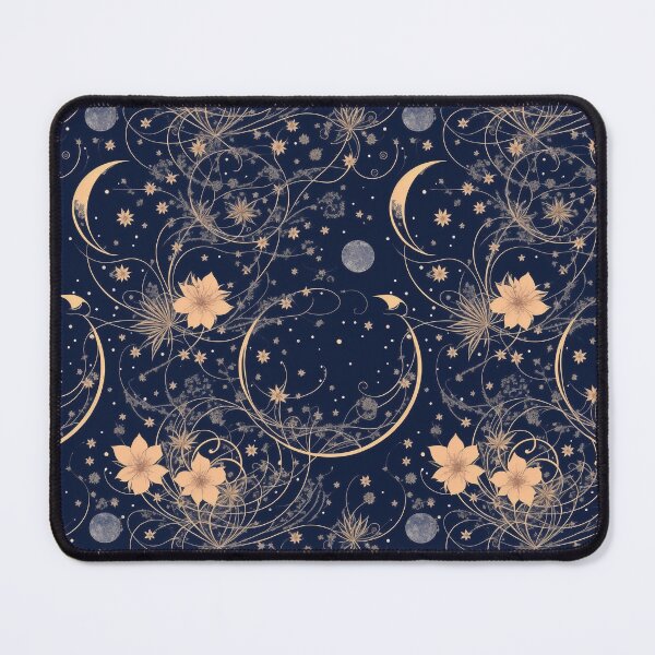 Item preview, Celestial and Botanical Seamless Pattern 06: Lunar Garden Oasis designed and sold by Floral Fiesta Designs.