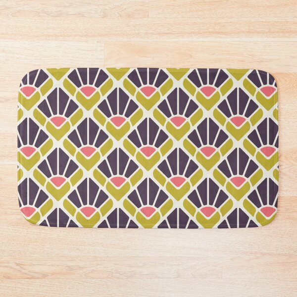 Item preview, KF 0046 F - Retro Vintage Square Flower Minimalist 70s Modern Geometric Floral Pattern designed and sold by KhakiFinch.