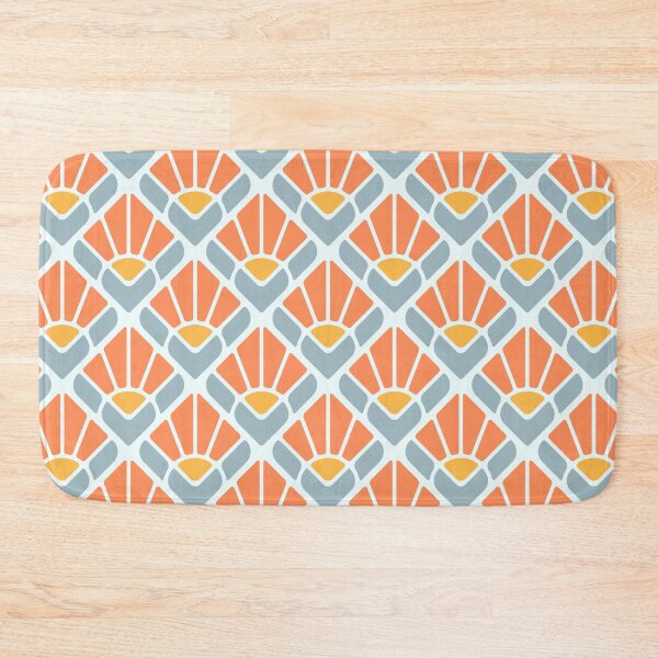 Item preview, KF 0046 G - Retro Vintage Square Flower Minimalist 70s Modern Geometric Floral Pattern designed and sold by KhakiFinch.