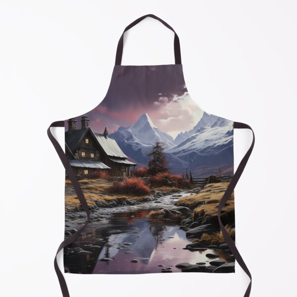Item preview, Snow-Dusted Peaks with house: An Ethereal Dreamscape designed and sold by Moisky Art.