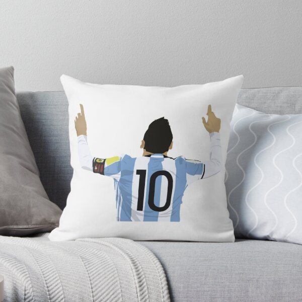Lionel Messi Sticker Throw Pillow