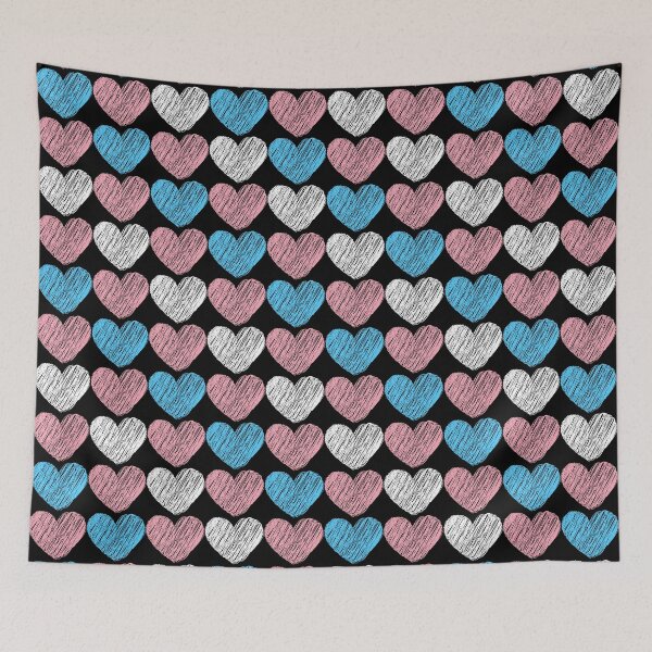 Item preview, Subtle Transgender Flag Hearts Pattern designed and sold by ontrendshirts.