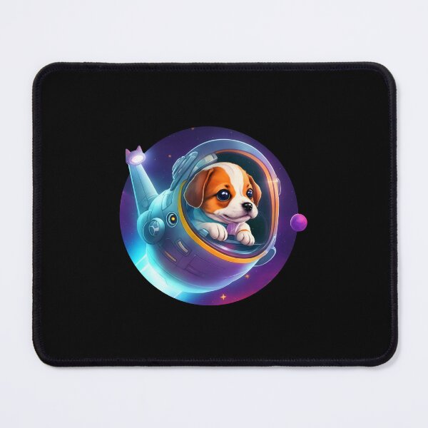 Item preview, DOGRANAUT cute puppy dog in space flying saucer spaceship funny martian designed and sold by w1ckerman.