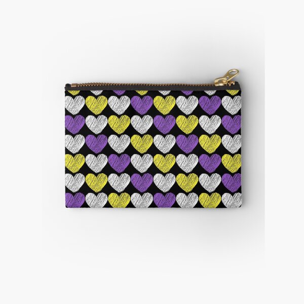 Item preview, Subtle Nonbinary Flag Hearts Pattern designed and sold by ontrendshirts.