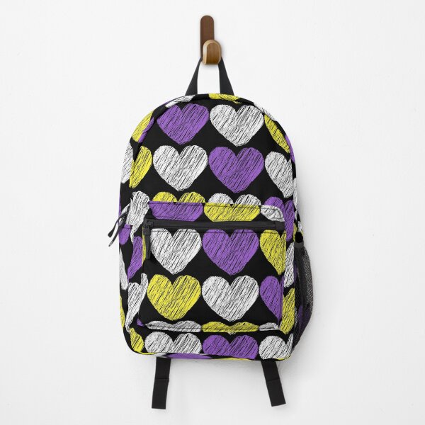 Item preview, Subtle Nonbinary Flag Hearts Pattern designed and sold by ontrendshirts.