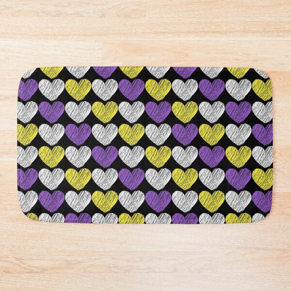 Item preview, Subtle Nonbinary Flag Hearts Pattern designed and sold by ontrendshirts.