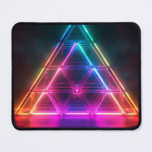 Item preview, Neon Triangle Illumination: A Hypnotic Fusion of Colorful 3D Patterns in a Luminous Mosaic designed and sold by Visual Foundry.