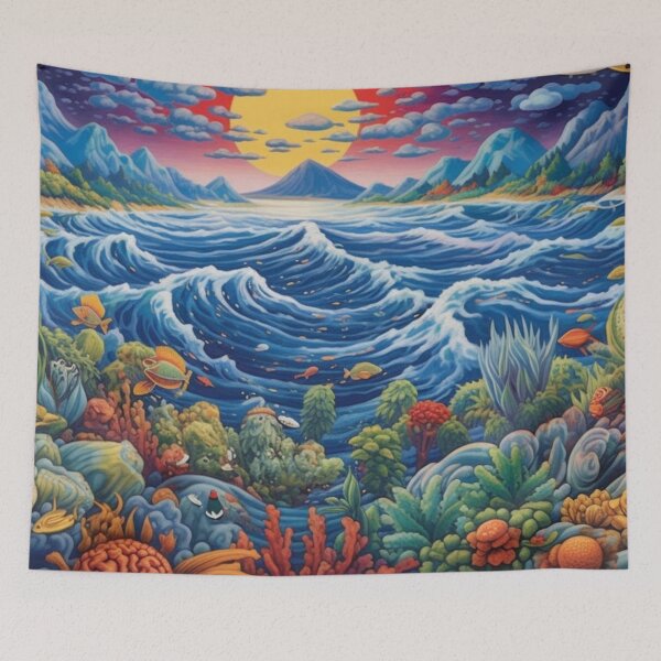 Item preview, Captivating Ocean Wave in Sunset  designed and sold by JustArtDesign9.