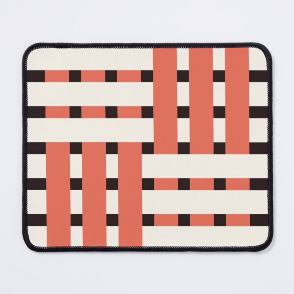 Item preview, Fabric Weave Design - Matt Weave Regular Pattern - Black and Salmon designed and sold by DesignCentrum.