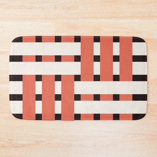 Item preview, Fabric Weave Design - Matt Weave Regular Pattern - Black and Salmon designed and sold by DesignCentrum.