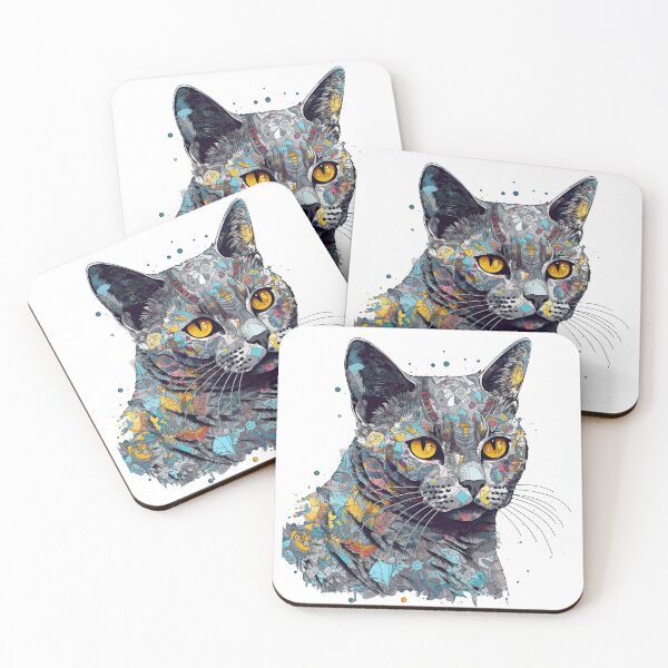 Artikelvorschau, Artistry Co.'s Chartreux Mixed Media: Express Your Cat's Personality in Hand-Crafted entworfen und verkauft von DooodleGod.