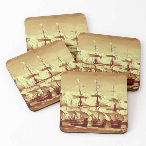 Item preview, WATERCOLOR OF SHIPS IN SEPIA designed and sold by JUVILLGO.