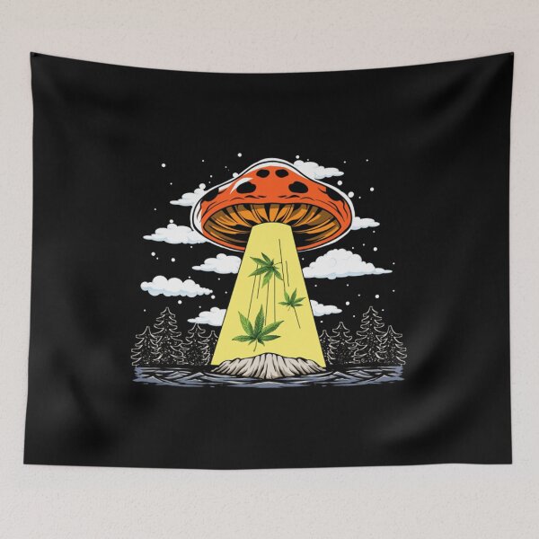 Item preview, Mushroom Ufo Marijuana Leaf designed and sold by barasnert.