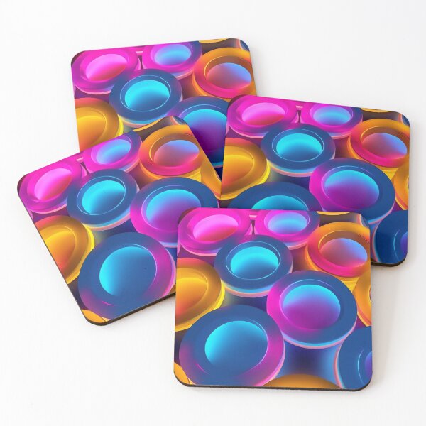 Item preview, Neon Holographia: A Mesmerizing 3D Digital Landscape of Colorful Holographic Circles designed and sold by Visual Foundry.