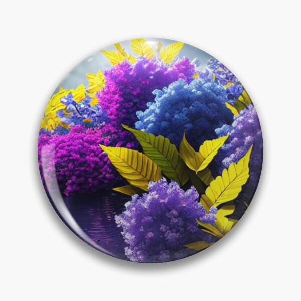 Item preview, Ethereal Blooms: Blue, Purple, and Yellow Floral Wallpaper with Intricate Leaf and Flower Design designed and sold by RoyallyChic Emporium.