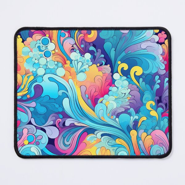 Item preview, Bright Seasons 6, colorful rainbow waves like feathers, flowing, mixing together, overlapping, sky blue, purple, yellow, orange, summer and nature. designed and sold by FoxRobinRabbit.