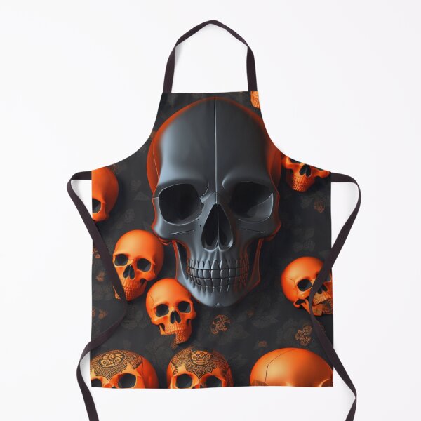 Item preview, Black and Orange skulls on a dark background designed and sold by Rothnaric.