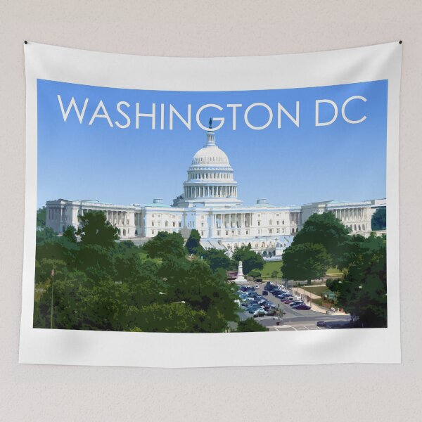 Item preview, Capitol, Washington DC, USA, Travel Print designed and sold by summattodraw.