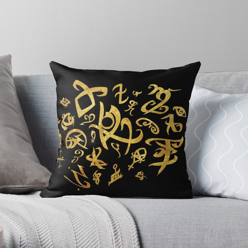 Distress Price Shadowhunters rune gold group of runes Throw Pillow by Vane22april TP-Y690TLSN