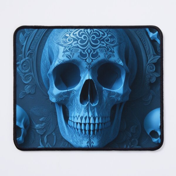 Artikelvorschau, Blue Skulls with intricately detailed background entworfen und verkauft von Rothnaric.
