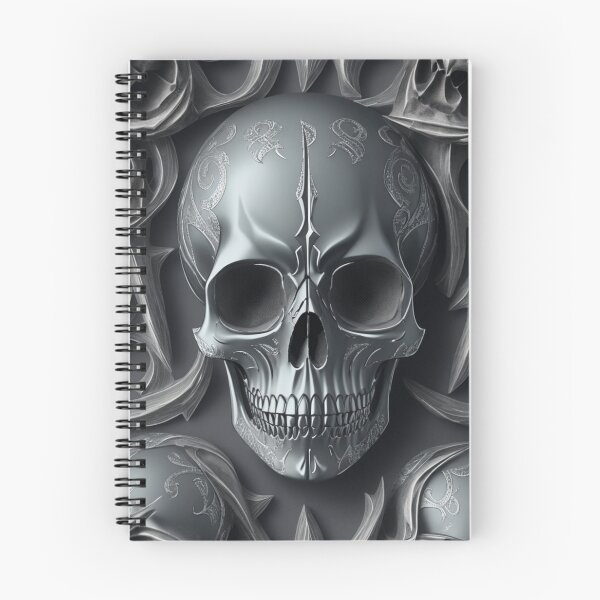 Item preview, Intricate Silver Gothic skull background designed and sold by Rothnaric.
