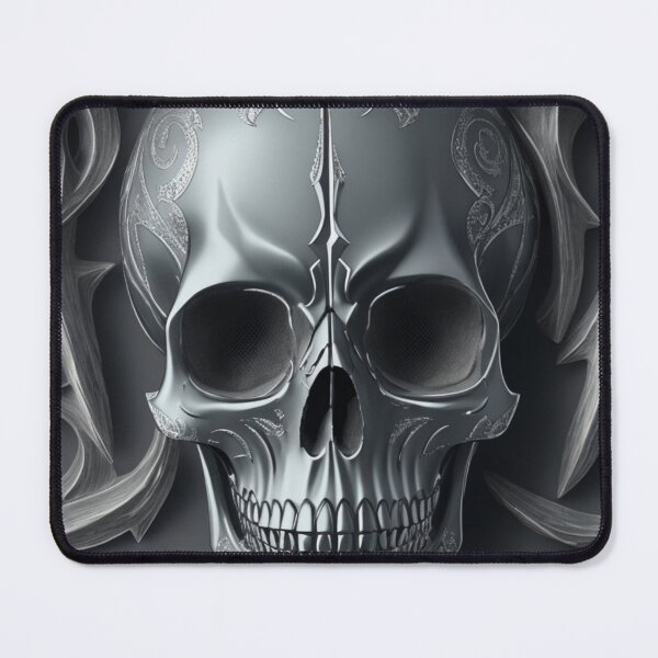 Item preview, Intricate Silver Gothic skull background designed and sold by Rothnaric.