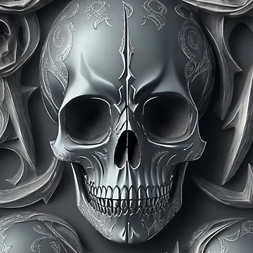 Aperçu de l'œuvre Intricate Silver Gothic skull background de Rothnaric