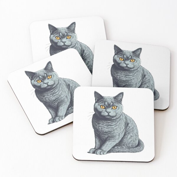 Item preview, Chartreux Cat Breed Print - Japanese-inspired Feline Art for Cat Lovers by CatArt designed and sold by DooodleGod.