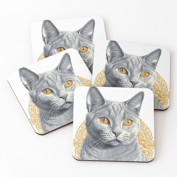 Item preview, Chartreux Cat Breed Print - Japanese-inspired Feline Art for Cat Lovers by CatArt designed and sold by DooodleGod.