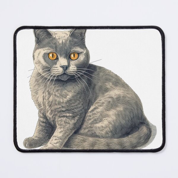 Item preview, Vintage Chartreux Cat Breed Print - Handmade Retro Wall Art & Decor designed and sold by DooodleGod.