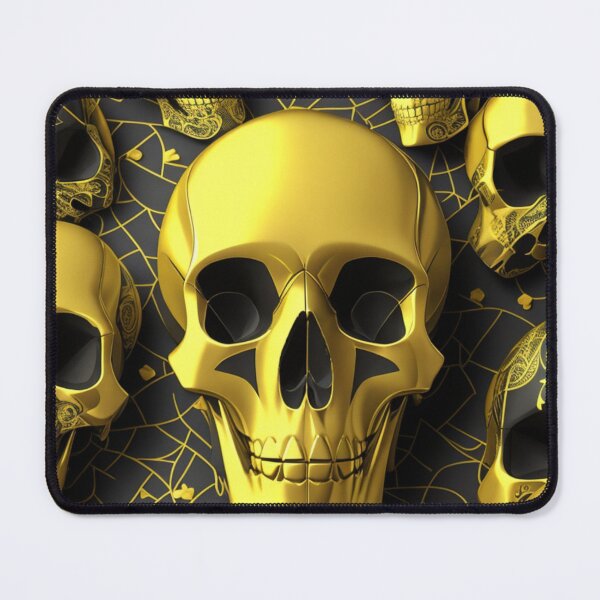 Item preview, Gold and black metallic skull pattern on a dark backdrop designed and sold by Rothnaric.