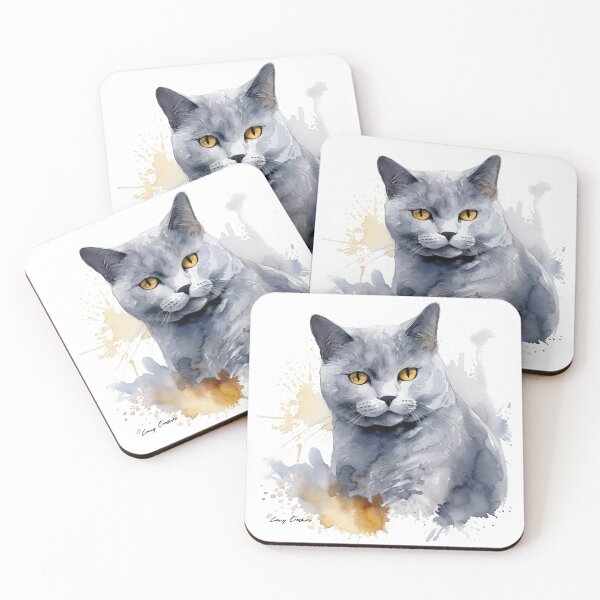 Item preview, Watercolor Cat Breed Chartreux: Playful Feline Art for Pet Lovers designed and sold by DooodleGod.