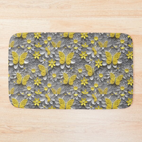 Item preview, yellow butterfly pattern with flowers Large Version designed and sold by MiracleROLArt.