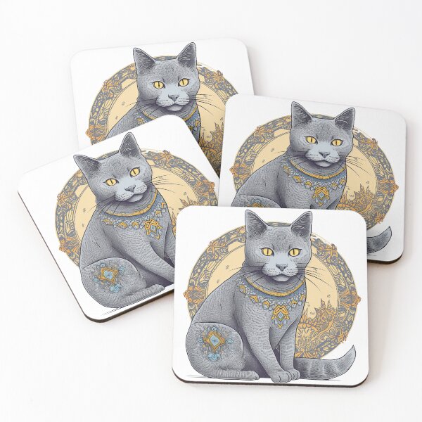 Item preview, Hand-Drawn Chartreux Design - Cute & Curvy Feline Silhouette for Cat designed and sold by DooodleGod.