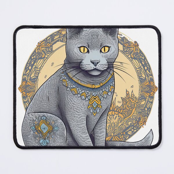 Item preview, Hand-Drawn Chartreux Design - Cute & Curvy Feline Silhouette for Cat designed and sold by DooodleGod.
