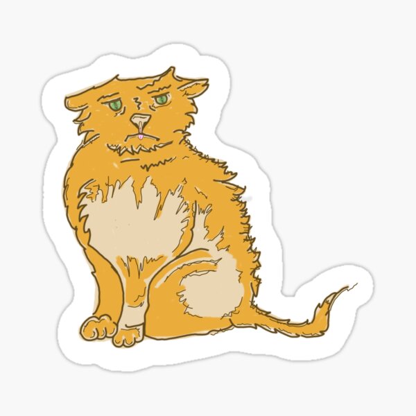 Temperamental Tom ginger funny & cute cat Sticker