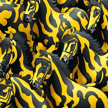 Aperçu de l'œuvre Yellow and black horse pattern de Rothnaric
