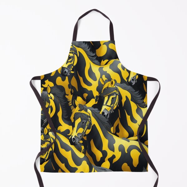 Aperçu de l'œuvre Yellow and black horse pattern créée et vendue par Rothnaric.