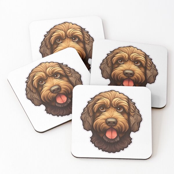 Item preview, Brown labradoodle dog cartoon emoji  designed and sold by DrFaust-Designs.