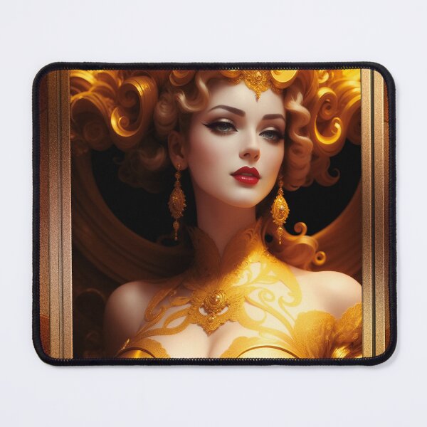Item preview, Athasia The Golden Goddess Stunning Fantasy AI Concept Art Portrait by Xzendor7 designed and sold by Xzendor7 Digital Art Creations.
