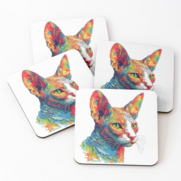 Item preview, Cat Portrait Art: Curly-Haired Cornish Rex by Curly Cuties Art designed and sold by DooodleGod.