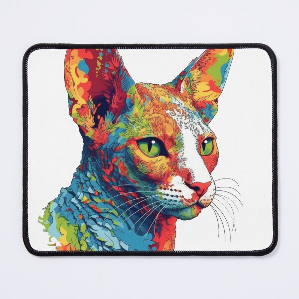 Item preview, Cat Portrait Art: Curly-Haired Cornish Rex by Curly Cuties Art designed and sold by DooodleGod.