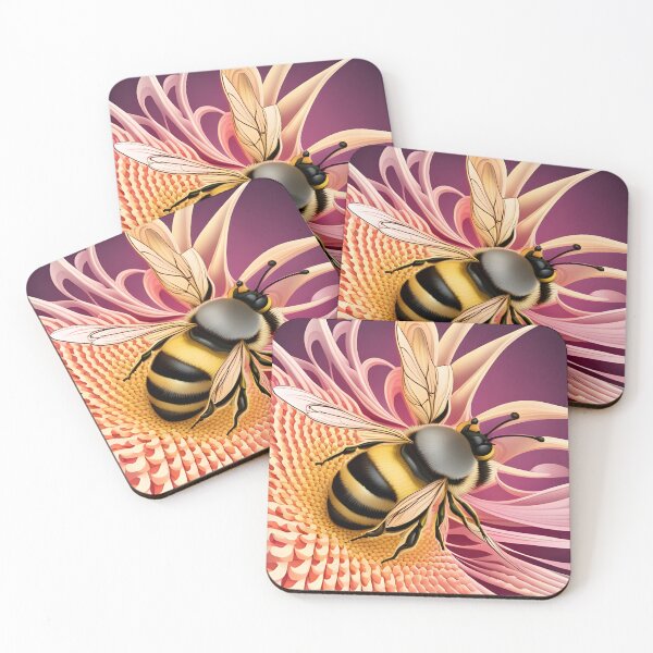 Item preview, Harmonic Hive: A Fractal Dance of Bee and Bloom designed and sold by CreativeCircus.