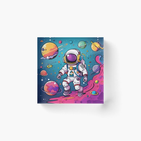Item preview, The small astronaut  Fun floating in space Colorful designed and sold by KimierArt.