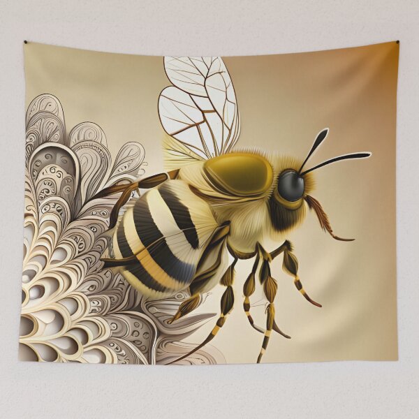 Item preview, Golden Harmony: A Fractal Blossom and Zentangle Bee Dance designed and sold by CreativeCircus.