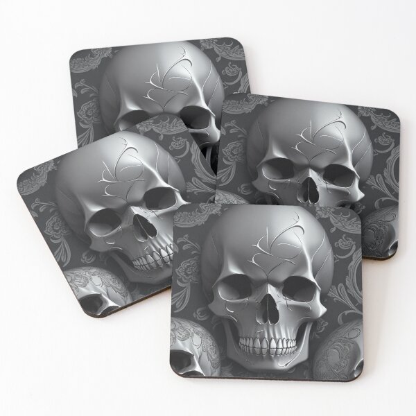 Item preview, Fantasy Skull pattern with a metallic platinum color scheme designed and sold by Rothnaric.