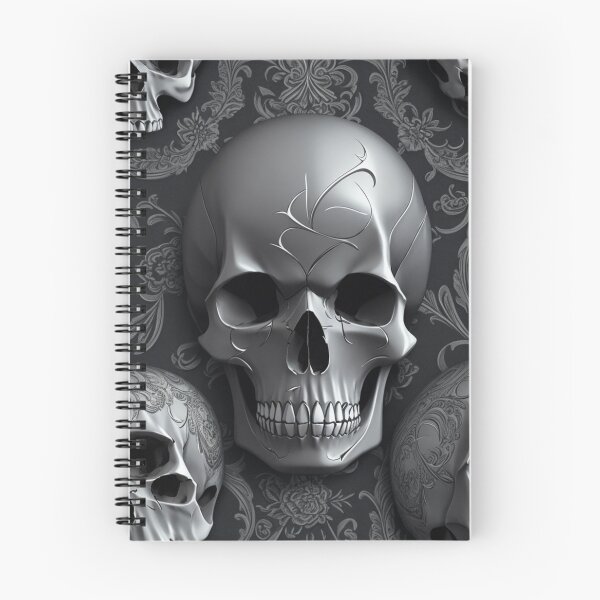 Item preview, Fantasy Skull pattern with a metallic platinum color scheme designed and sold by Rothnaric.